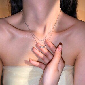 925 Sterling Silver Shooting Star Necklace Set by Wishlilly